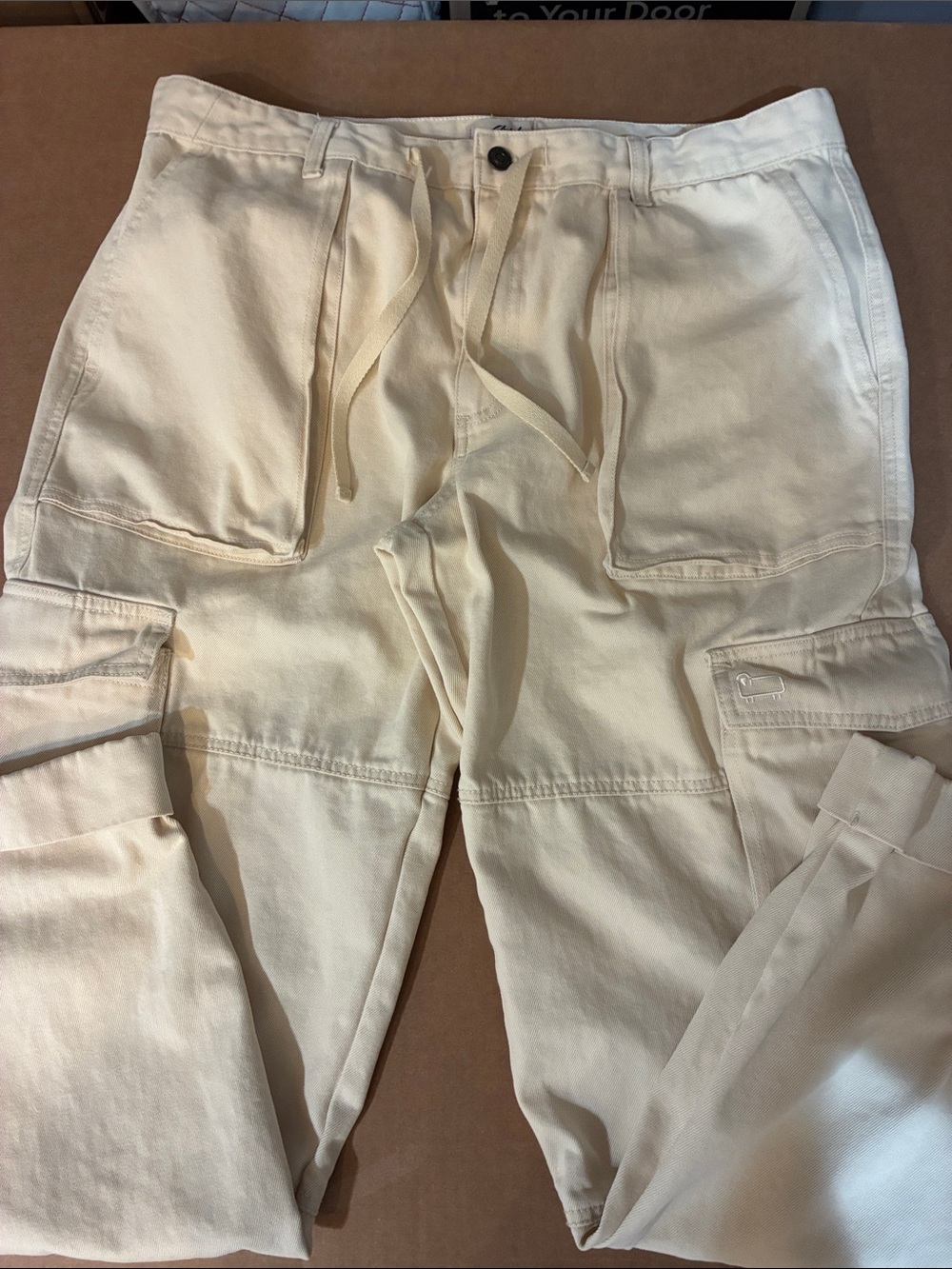 Woolrich Cream Utility Cargo Pants with Drawstring NWOT Size Large